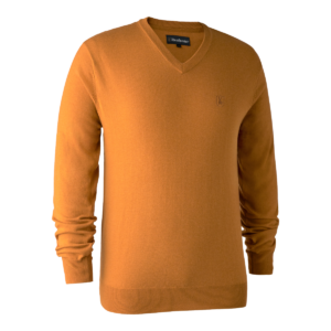 Deerhunter Kingston Striktrøje med V-hals Golden Oak 2XL