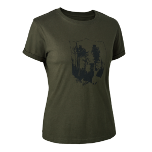 Deerhunter Lady T-shirt med Deerhunter skjold Bark Green 40