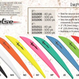 Bohning Impulse vane recurve fane 4"-Hvid